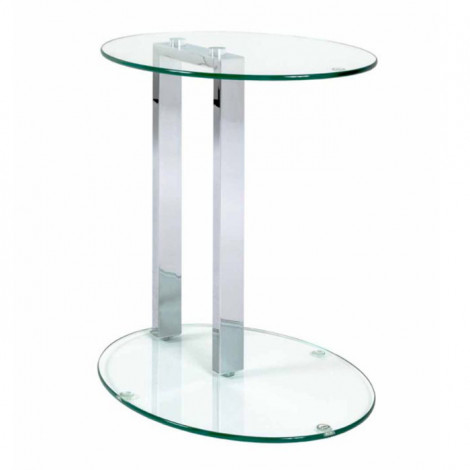 Table d'Appoint Ovale "Antilles" 50cm Transparent|Table Basse|Paris Prix