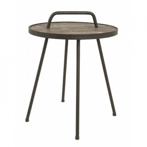 Table d'Appoint Vintage "Hodo" 65cm Noir|Table Basse|Paris Prix