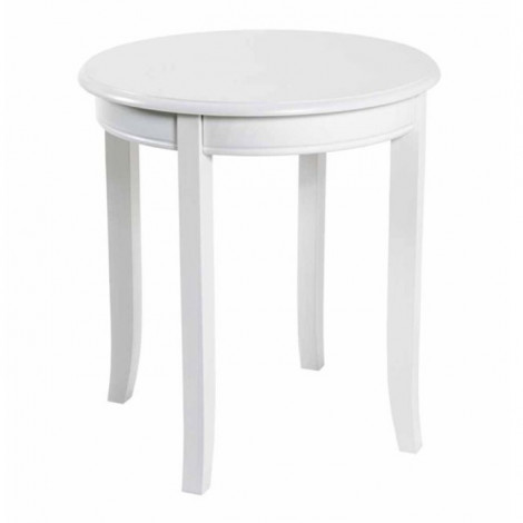 Table d'Appoint Vintage en Bois "Elsa" 51cm Blanc|Table Basse|Paris Prix