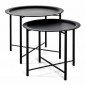 Lot de 2 Tables d'Appoint Design "Gabin" 62cm Noir|Table Basse|Paris Prix