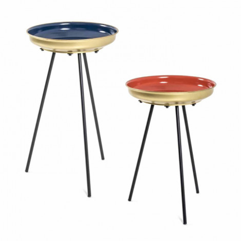 Lot de 2 Tables d'Appoint "Alice" 66cm Multicolore|Table Basse|Paris Prix