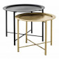 Lot de 2 Tables d'Appoint "Gabin" 62cm Noir & Or|Table Basse|Paris Prix