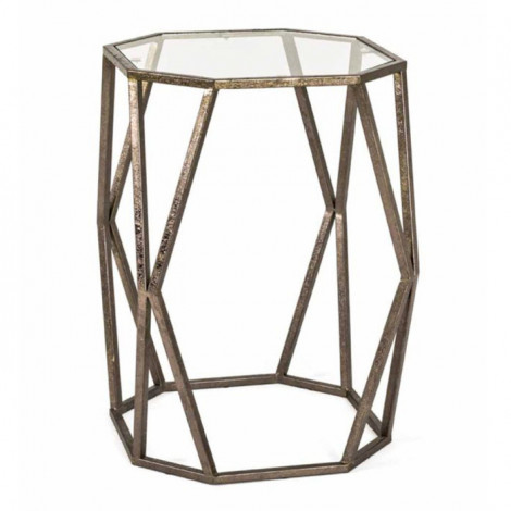 Table d'Appoint Design en Verre "Nila" 50cm Bronze|Table Basse|Paris Prix