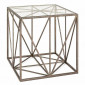 Table d'Appoint Carrée en Verre "Nila" 50cm Bronze|Table Basse|Paris Prix