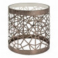 Table d'Appoint Ronde en Verre "Nila" 50cm Bronze|Table Basse|Paris Prix