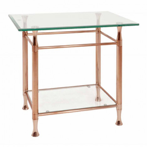 Table d'Appoint 2 Niveaux "Hyva" 58cm Cuivre|Table Basse|Paris Prix