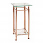 Table d'Appoint Acier & Verre Design "Hyva" 72cm Cuivre|Table Basse|Paris Prix