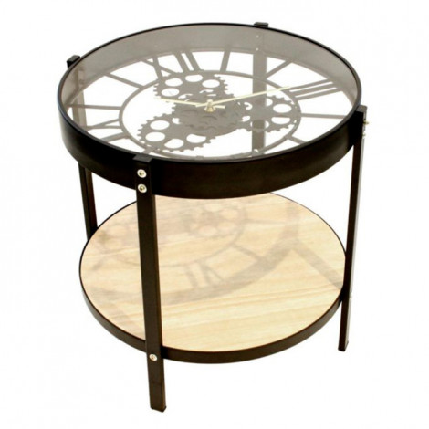 Table d'Appoint Design "Plateau Horloge" 40cm Noir|Table Basse|Paris Prix