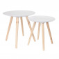 Lot de 2 Tables Gigognes "Sanda" 49cm Blanc|Table Basse|Paris Prix