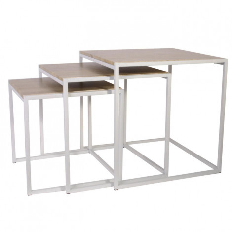 Lot de 3 Tables Gigognes "Origin" 45cm Blanc|Table Basse|Paris Prix