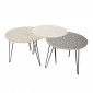 Lot de 3 Tables d'Appoint "Idéal" 45cm Beige & Noir|Table Basse|Paris Prix