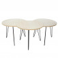 Lot de 3 Tables d'Appoint "Idéal" 45cm Beige & Blanc|Table Basse|Paris Prix
