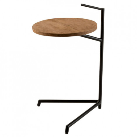 Table d'Appoint Design "Bistro" 65cm Noir & Naturel|Table Basse|Paris Prix