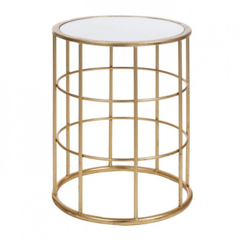 Table d'Appoint Métal & Verre "Premium" 47cm Or|Table Basse|Paris Prix