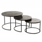 Lot de 3 Tables Gigognes "Oxidize" 80cm Noir|Table Basse|Paris Prix