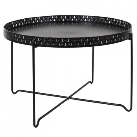 Table d'Appoint Design en Métal "Seville" 78cm Noir|Table Basse|Paris Prix
