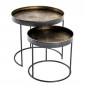 Lot de 2 Tables d'Appoint "Authentique" 51cm Noir|Table Basse|Paris Prix