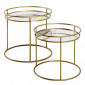 Lot de 2 Tables d'Appoint "Miroir" 52cm Or|Table Basse|Paris Prix