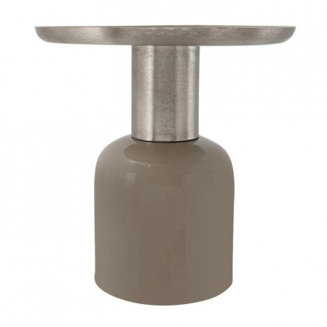Table d'Appoint Design "Yeza" 40cm Taupe & Argent|Table Basse|Paris Prix