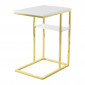 Table d'Appoint Design "Maud" 60cm Blanc & Or|Table Basse|Paris Prix