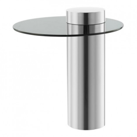 Table d'Appoint Design "Ontario" 50cm Argent & Gris|Table Basse|Paris Prix