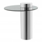 Table d'Appoint Design "Ontario" 50cm Argent & Gris|Table Basse|Paris Prix