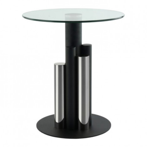 Table d'Appoint Design "Paula" 50cm Argent|Table Basse|Paris Prix