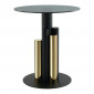 Table d'Appoint Design "Paula" 50cm Or & Gris|Table Basse|Paris Prix