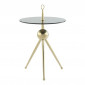 Table d'Appoint Design "Rodriga" 53cm Or & Gris|Table Basse|Paris Prix