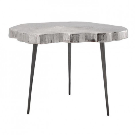 Table d'Appoint Design "Wood Art" 65cm Argent|Table Basse|Paris Prix