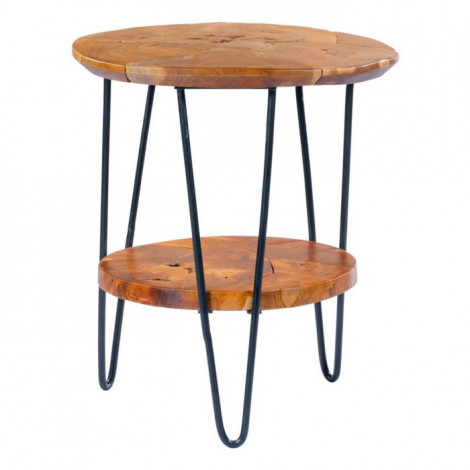 Table d'Appoint Design "Rovelli" 55cm Naturel Brillant|Table Basse|Paris Prix