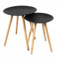 Lot de 2 Tables Gigognes "Relief" 49cm Noir|Table Basse|Paris Prix