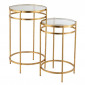 Lot de 2 Tables d'Appoint Design "Laure" 66cm Or|Table Basse|Paris Prix