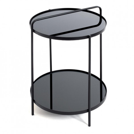 Table d'Appoint Ronde Design "Zeko" 51cm Noir|Table Basse|Paris Prix