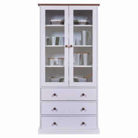 Vaisselier 2 Portes & 3 Tiroirs "Takao" 190cm Blanc|Vaisselier|Paris Prix