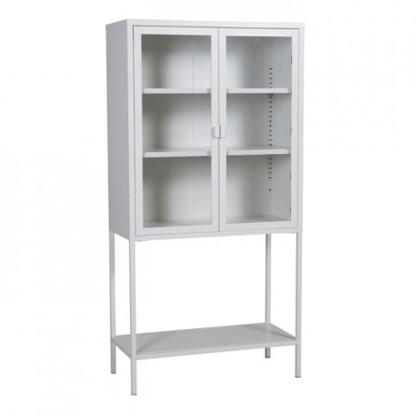Vitrine 2 Portes en Verre "Misha" 150cm Blanc|Vaisselier|Paris Prix