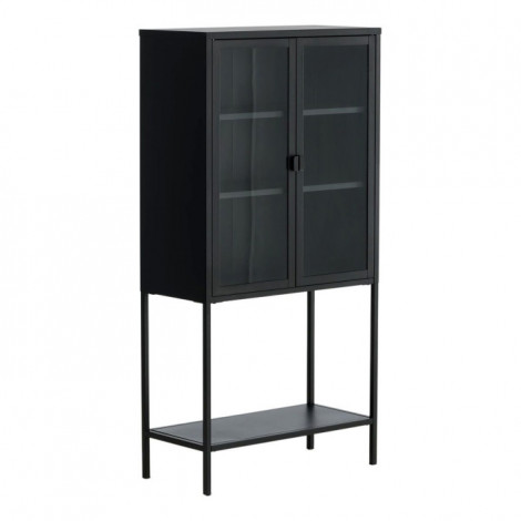 Vitrine 2 Portes en Verre "Misha" 150cm Noir|Vaisselier|Paris Prix