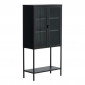 Vitrine 2 Portes en Verre "Misha" 150cm Noir|Vaisselier|Paris Prix