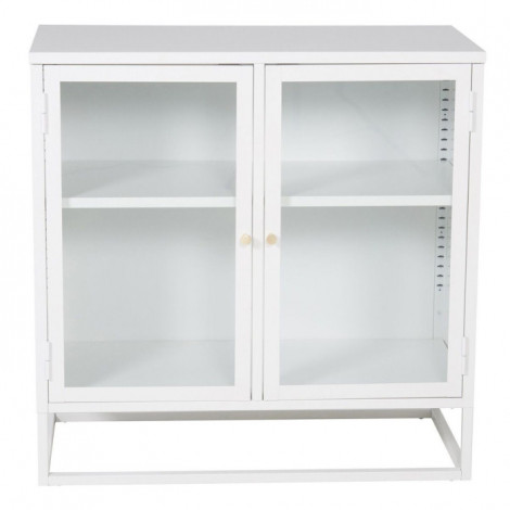 Vitrine 2 Portes "Bakal" 85cm Blanc|Vaisselier|Paris Prix