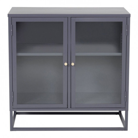 Vitrine 2 Portes "Bakal" 85cm Gris Clair|Vaisselier|Paris Prix