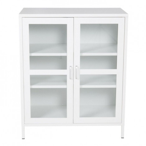 Vitrine 2 Portes "Acero" 97cm Blanc|Vaisselier|Paris Prix