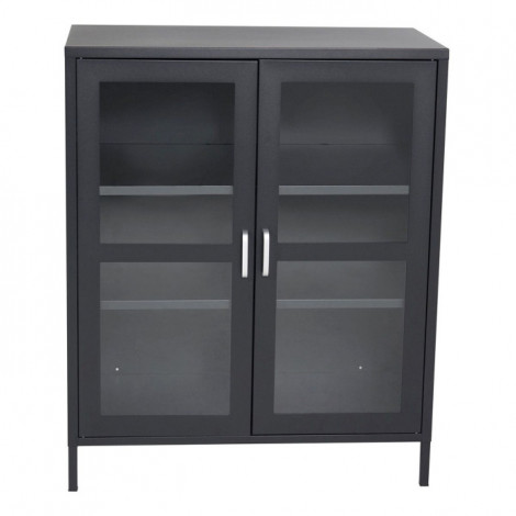 Vitrine 2 Portes "Acero" 97cm Noir|Vaisselier|Paris Prix
