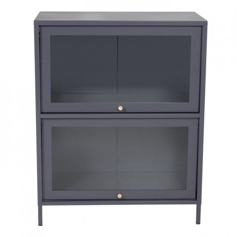 Vitrine 2 Portes "Bakal" 100cm Gris Clair|Vaisselier|Paris Prix