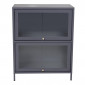 Vitrine 2 Portes "Bakal" 100cm Gris Clair|Vaisselier|Paris Prix