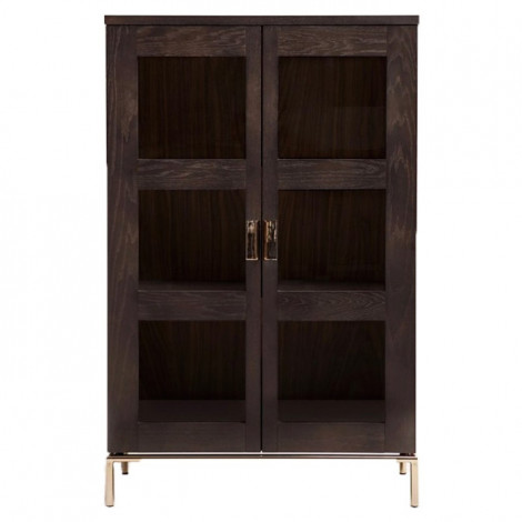 Vitrine Design 2 Portes "Pimlico" 148cm Charbon|Vaisselier|Paris Prix
