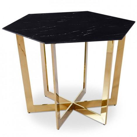 Table de Repas Design "Dizazi" 120cm Noir & Or|Table|Paris Prix