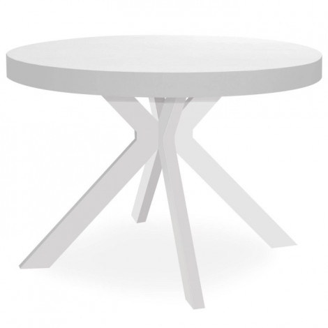 Table Ronde Extensible "Zefane" 110-260cm Blanc|Table|Paris Prix