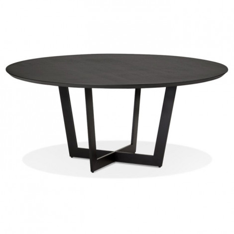 Table de Repas Ronde Design "Nyna" 120cm Noir|Table|Paris Prix