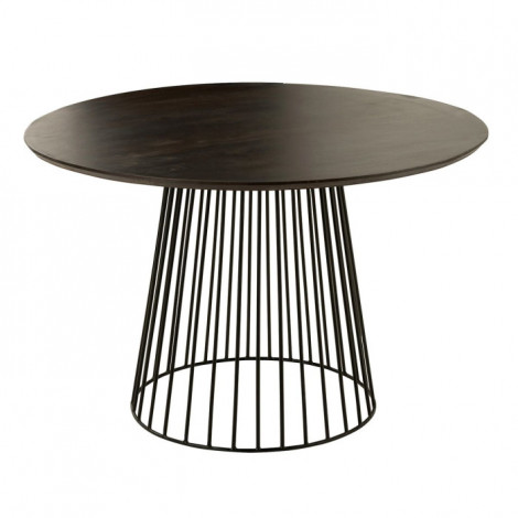Table à Manger Ronde en Métal "Darren" 120cm Noir|Table|Paris Prix