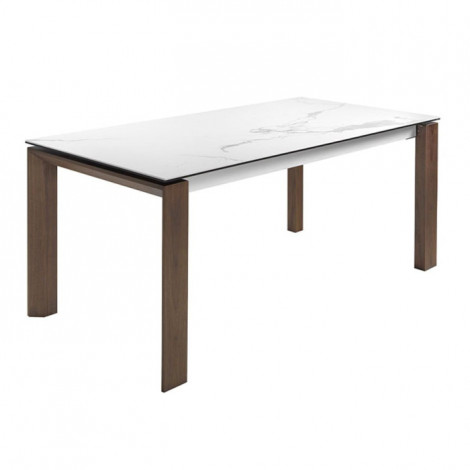 Table à Manger Extensible Marbre "Anna" 180-235cm Blanc|Table|Paris Prix